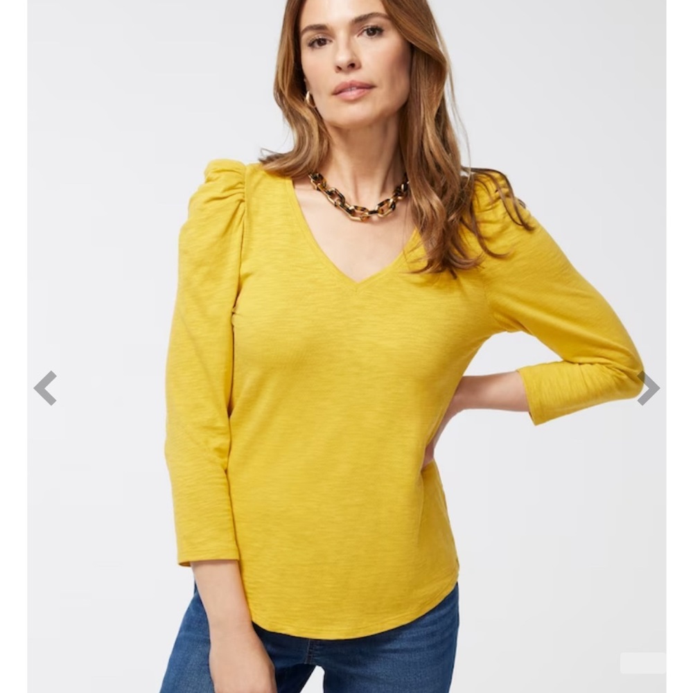 NWT Chico’s top- mustard ochre